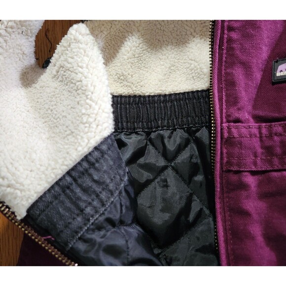 Berne Canvas Overalls Sherpa Lined Adjustable Shoulder Strap Plum Baby Size 18 m - Picture 4 of 6